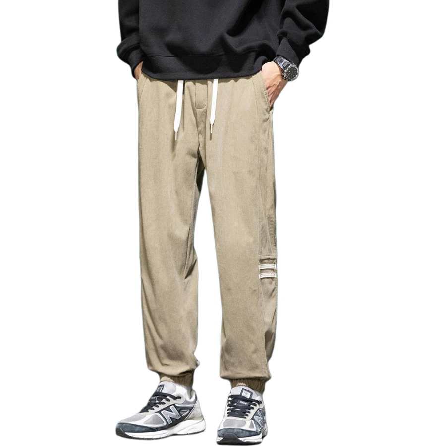 Tonlion Casual Pants Unisex Light Army Green Moderate Cuffed Pants