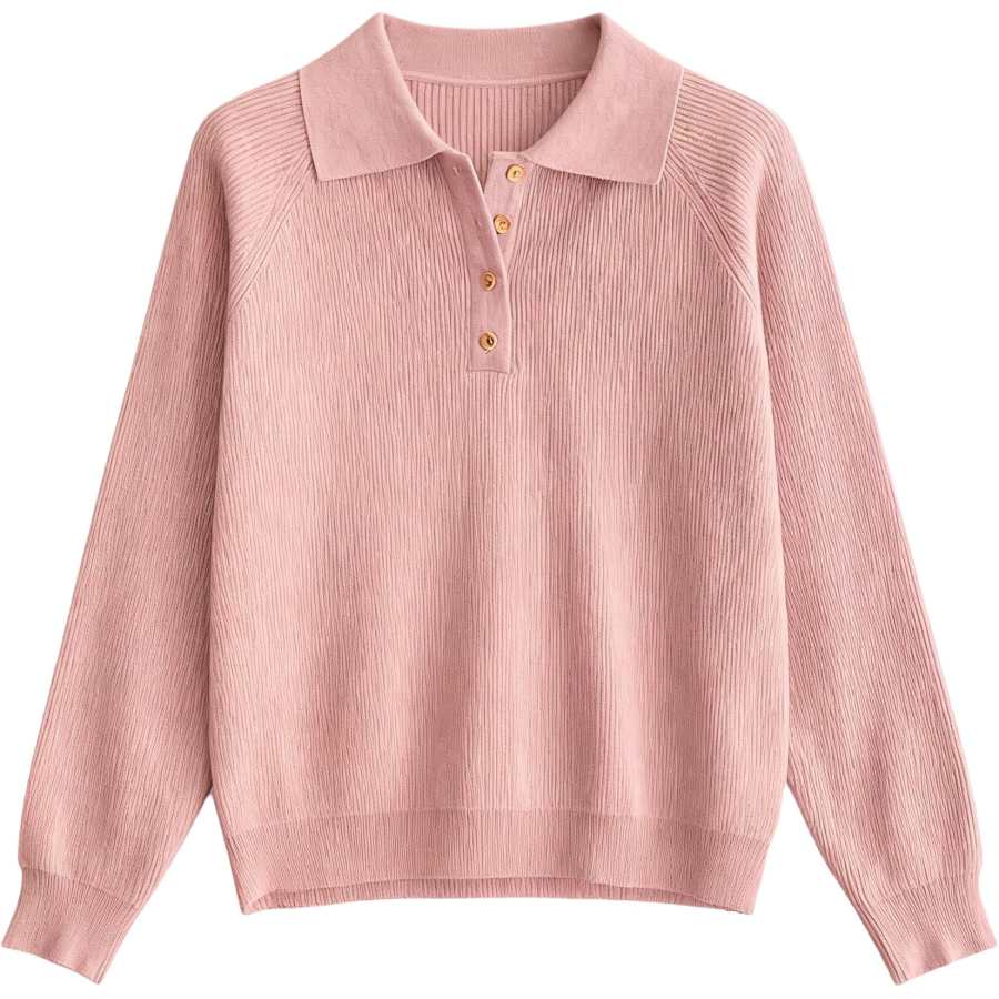 Tonlion Knitwear Women's Pink Lapel Moderate