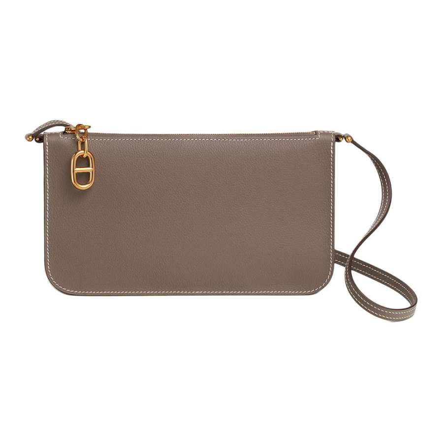HERMES ZipengoChaine D'Ancre To Go Evercolor Leather Shoulder Bag 21 Women's 18 Etoupe Elephant Gray