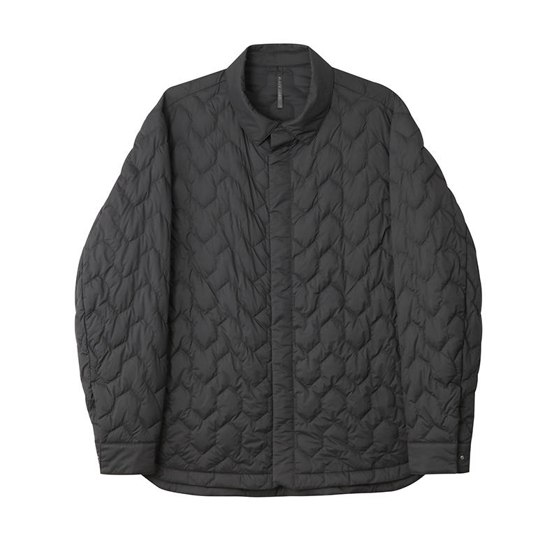 NAUTICA Down Jackets Men's Black 0TB Shirt Collar Lightweight Down Shirt Jacket