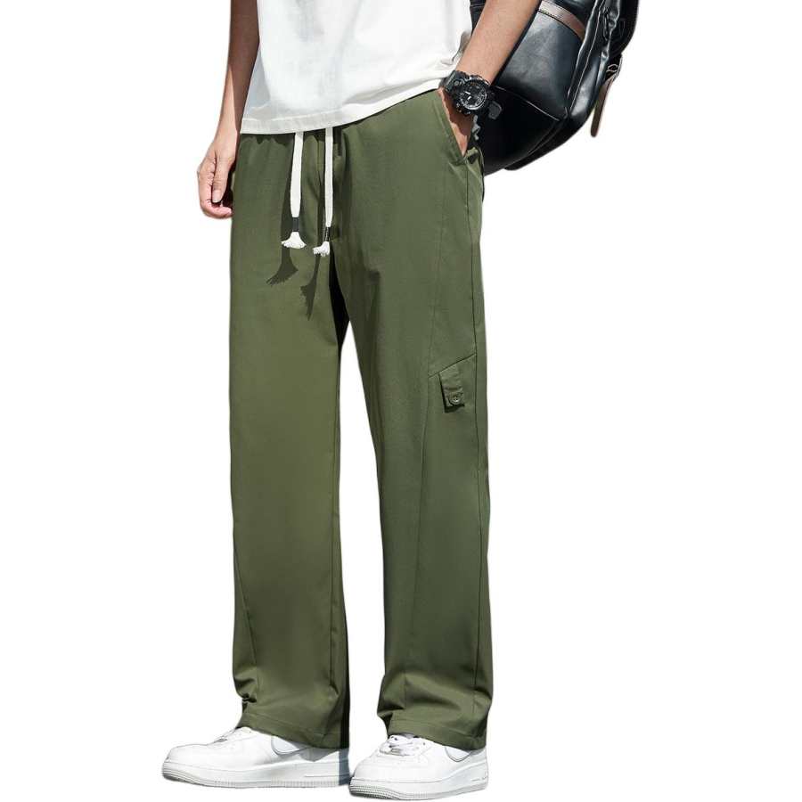 Tonlion Casual Pants Unisex Moderate Wide Leg Pants