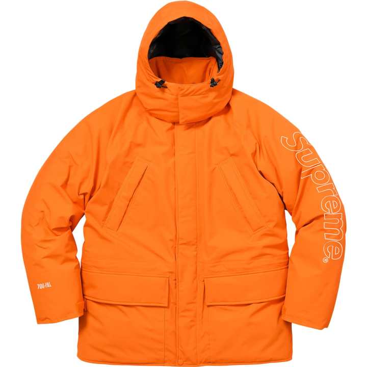 Supreme Supreme Down Jackets Unisex Orange Detachable Hood Moderate Parka Down Jacket