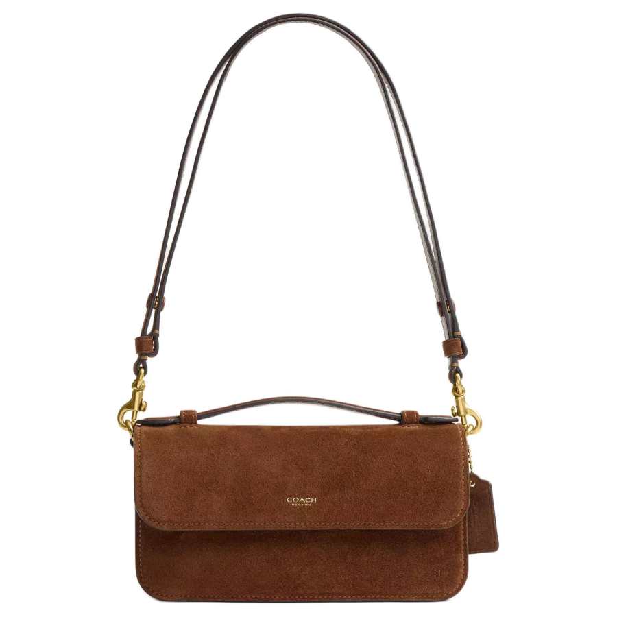 COACH Calfskin Shoulder Bag, Crossbody Bag, Handbag Small Women's Brass