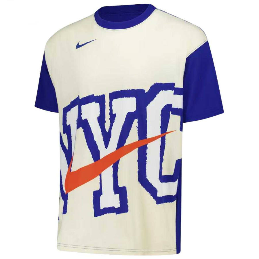 Nike Nike Max90 T Shirts Men's Beige Blue Crew Neck Moderate Straight Fit
