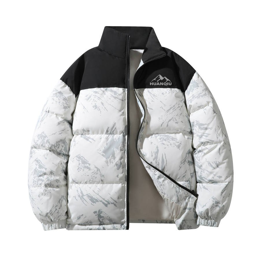 HUANQIU Down Jackets Unisex Stand Collar Thickened Puffer Jacket