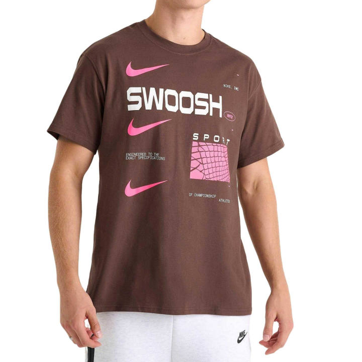 Nike Nike Sportswear T Shirts Men's Brown Animal Crew Neck Moderate