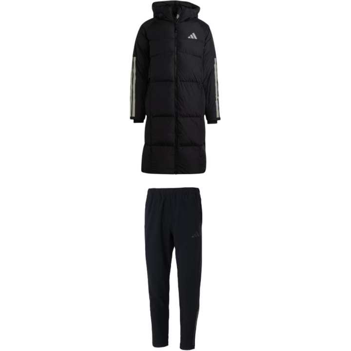 Adidas Adidas Casual Sportswear Men's Pullover Black Top+Black Bottom Hooded Moderate