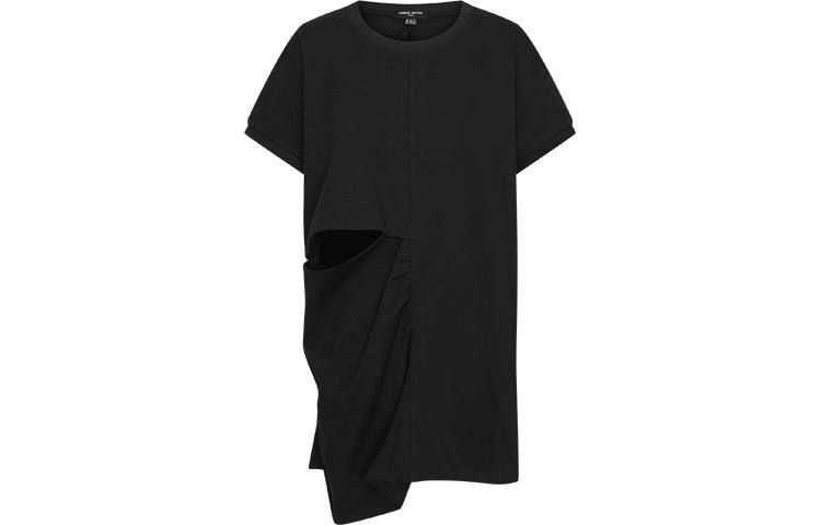 URBAN REVIVO T Shirts Women's Black Crew Neck Moderate