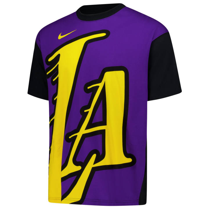 Nike Nike T Shirts Men's Black Purple Crew Neck Moderate