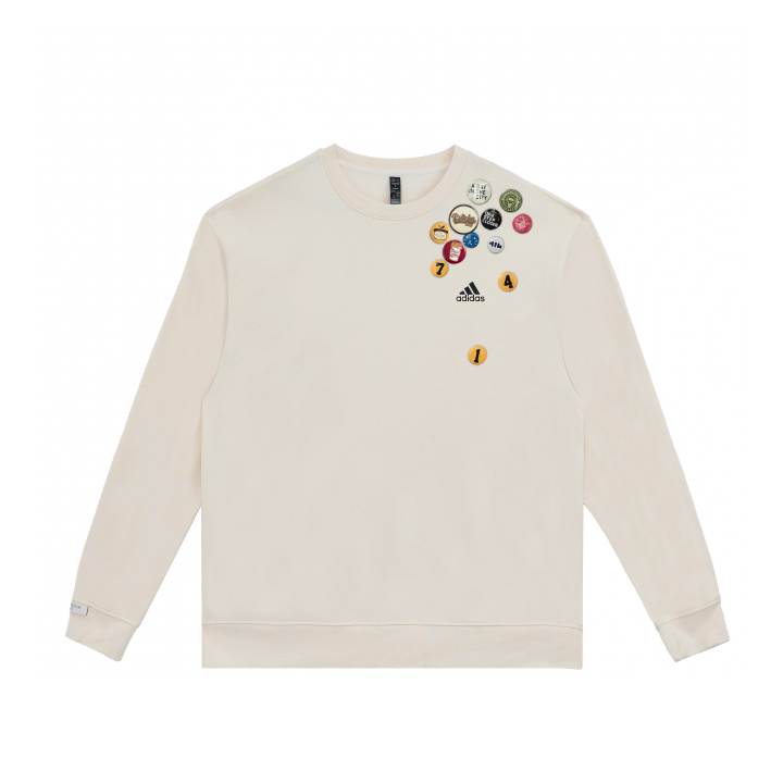 Adidas Adidas LABEL Sweatshirts Unisex White Crew Neck Moderate Regular