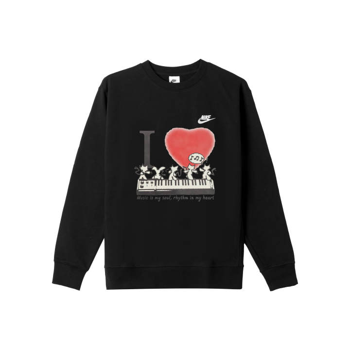 Nike Nike Sweatshirts Men's Black Crew Neck Moderate Regular