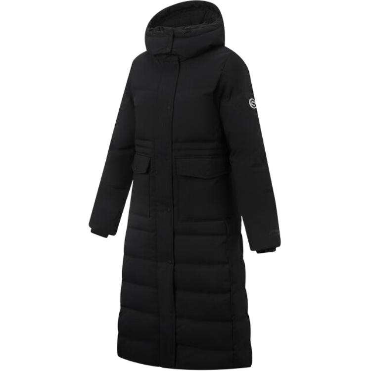 Li-Ning Li Ning Down Jackets Women's Black Hooded Thickened