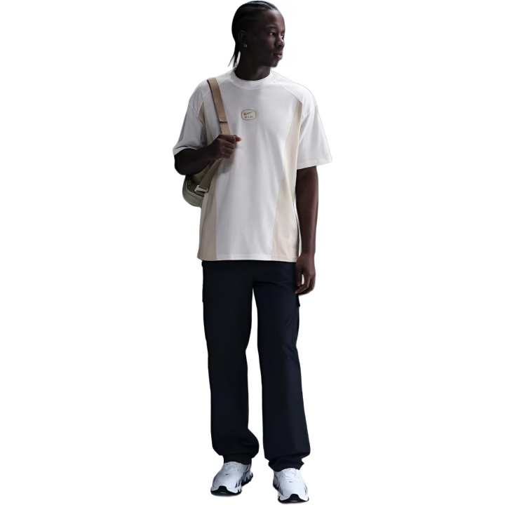Nike Nike T Shirts Men's White/Light Orewood Brown Crew Neck