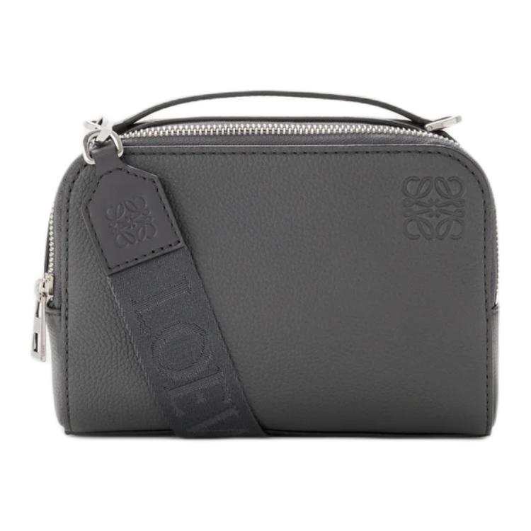 LOEWE Anagram Calfskin Crossbody Handbag Mini Men's Anthracite