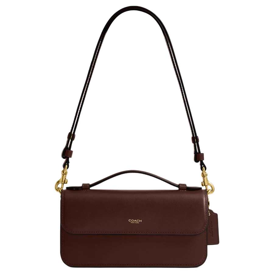 COACH Calfskin Shoulder Bag, Crossbody Bag, Handbag Small Women's Maple