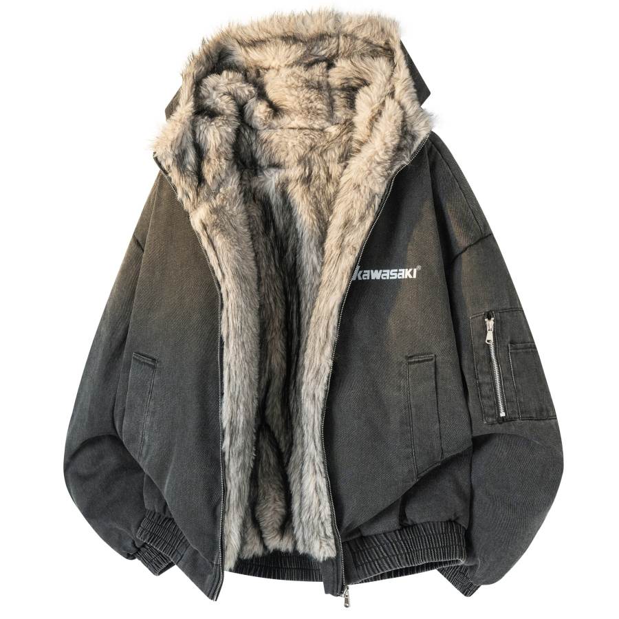 Kawasaki Down Jackets Unisex Fleece Lined