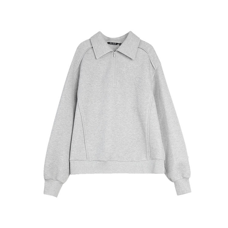 ELLE Sweatshirts Women's Light Gray Polo Collar Moderate