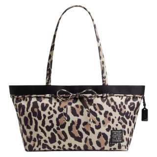 Coachtopia Fabric Handbag, Shoulder Bag Large Women's Leopard Print
