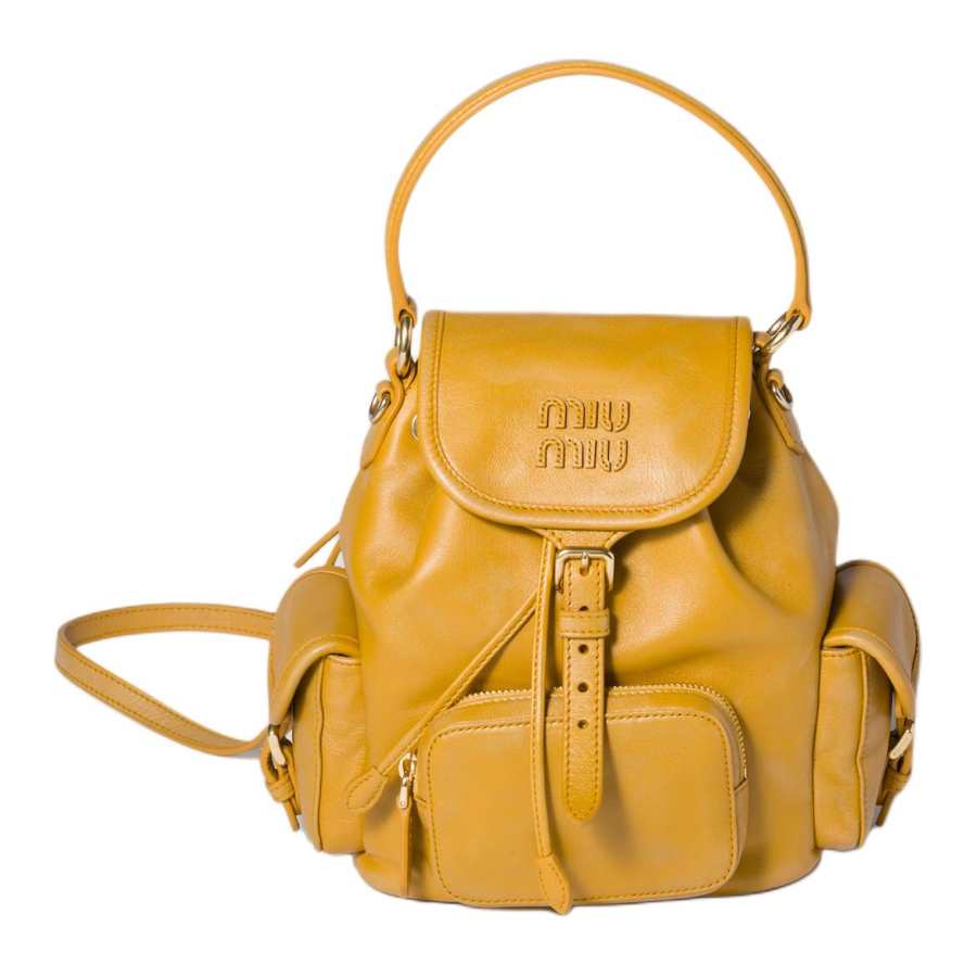 MIU MIU Sheepskin Backpack Medium Women's Yellow