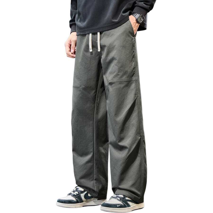 Tonlion Casual Pants Unisex Moderate Straight Fit Pants