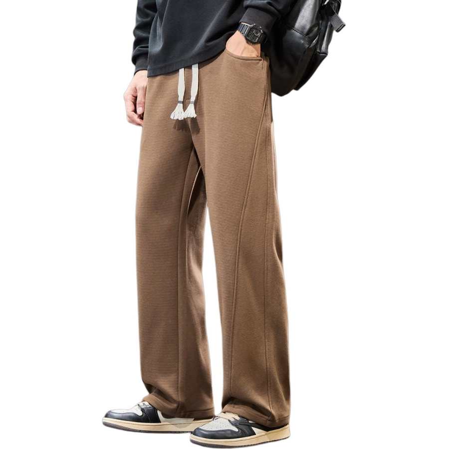 Tonlion Casual Pants Unisex Moderate Wide Leg Pants