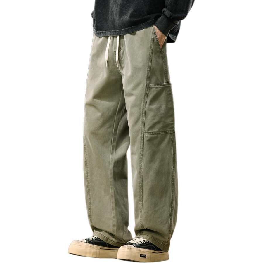 Tonlion Casual Pants Unisex Moderate Wide Leg Pants