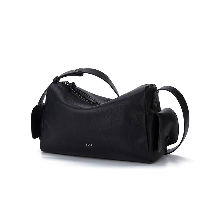 ELLE Synthetic Leather Shoulder Bag Regular Women's Black/White