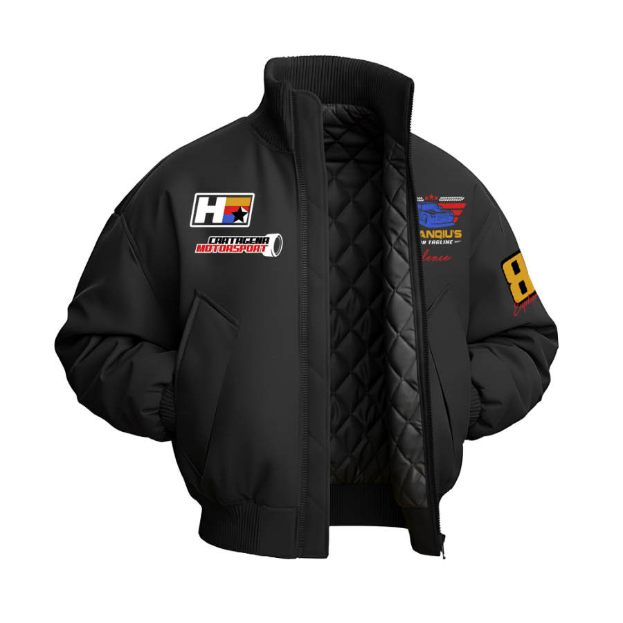 HUANQIU Puffer Jackets Unisex Stand Collar Thickened