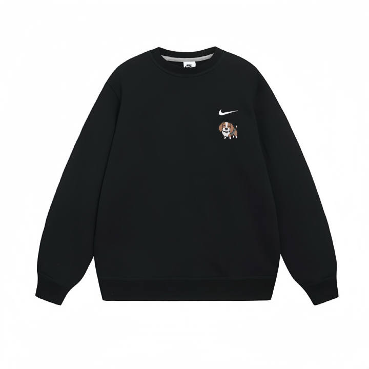 Nike Nike Beagle Refined Embroidery Logo Print Crew Neck Long Sleeved Pullover Fleece Lined Sweatshirt Unisex