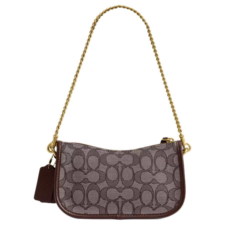 COACH Swinger Calfskin Handbag Small Women's Oak Maple