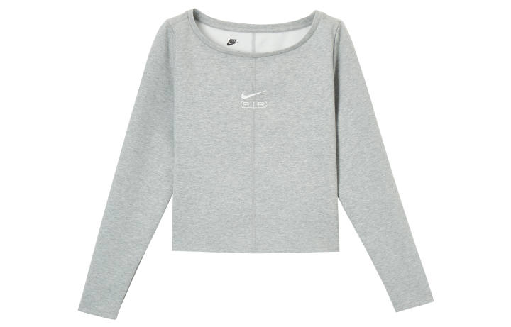 Nike Nike T Shirts Women's Gray Crew Neck Moderate Straight Fit