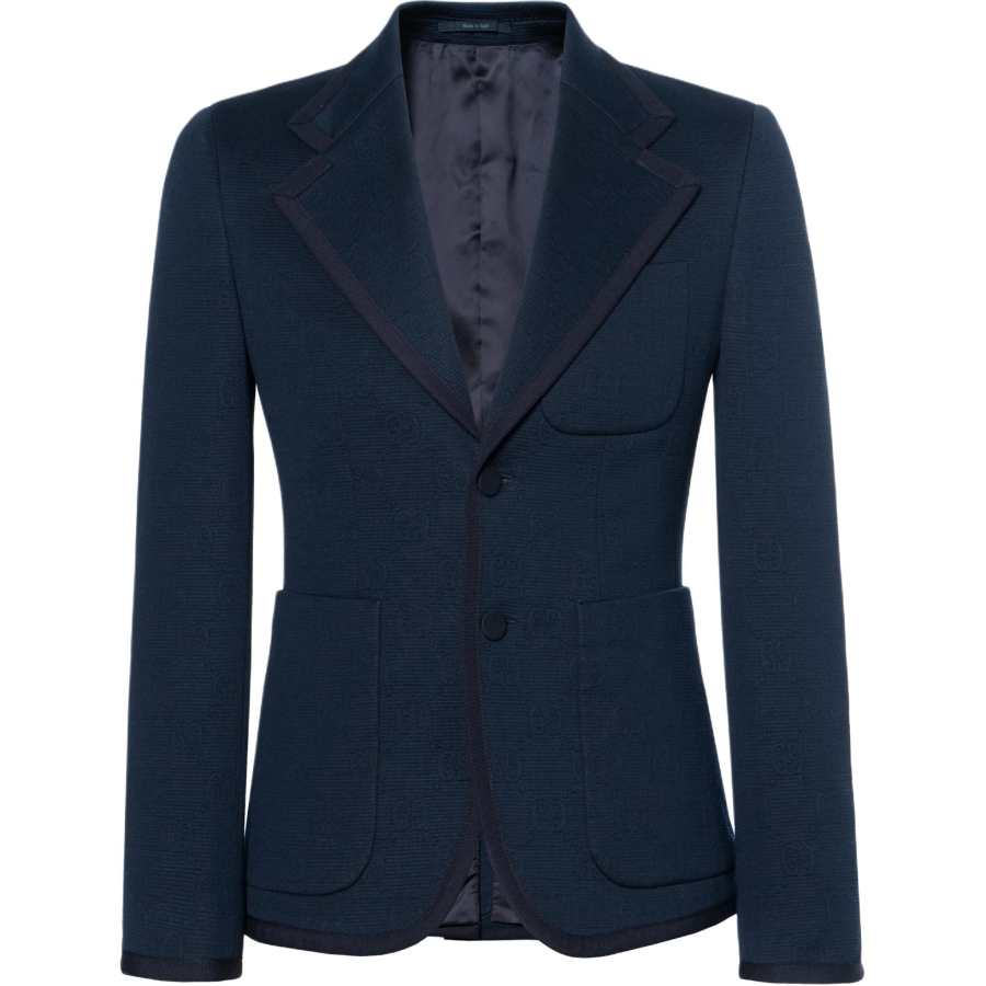 GUCCI Cosmogonie Business Suit Coat Men's Dark Blue