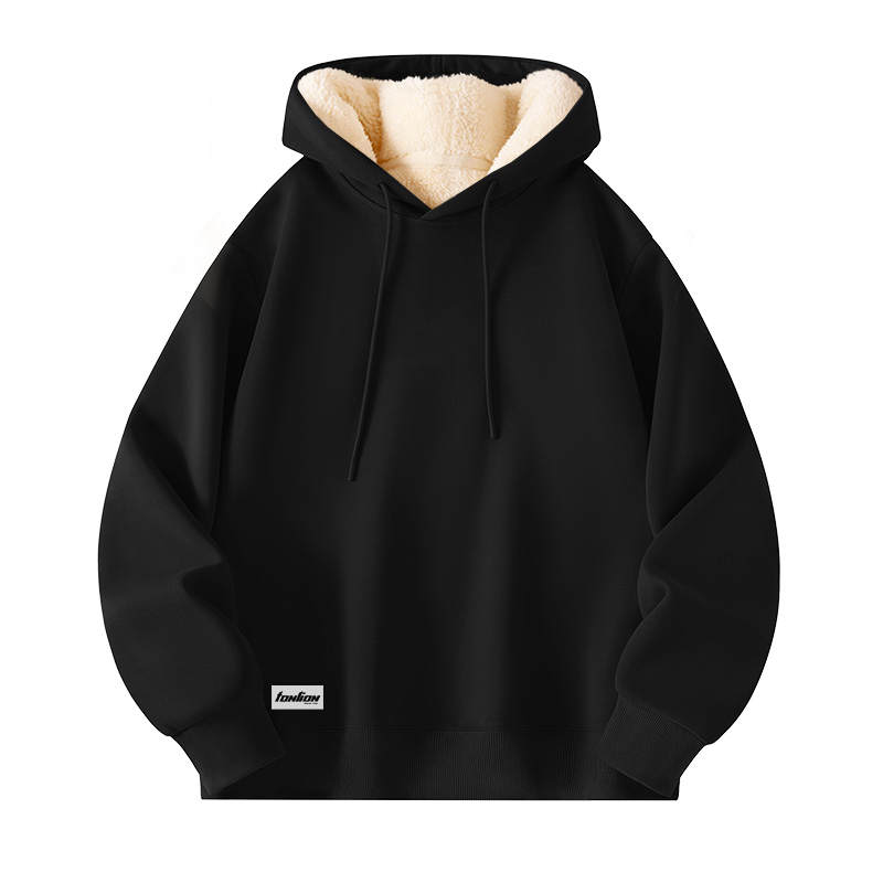 Tonlion Sweatshirts Unisex Hooded Thickened Regular