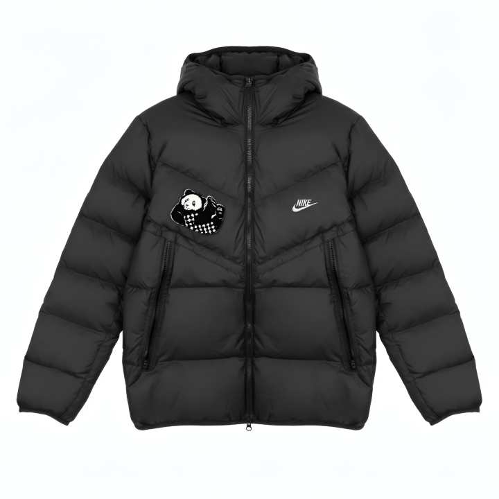 Nike Nike Down Jackets Unisex Black Hooded Moderate Down Jacket