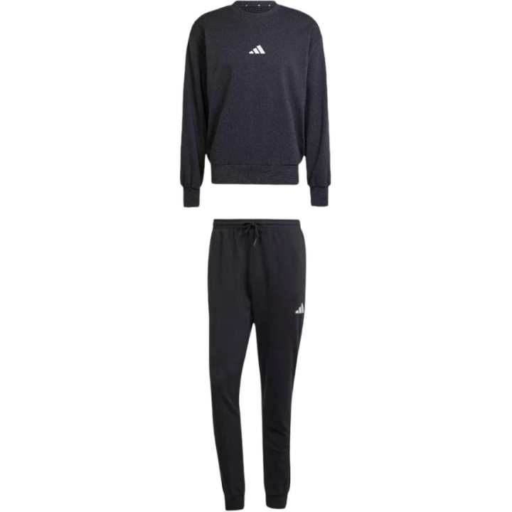 Adidas Adidas Sweatshirt Sets Men's Clothing Sets Black Top+Black Bottom Crew Neck Moderate
