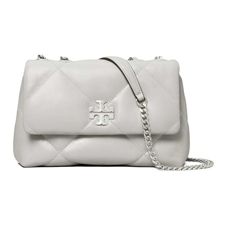 TORY BURCH Kira Cow Leather Shoulder Bag Small Women's Gray