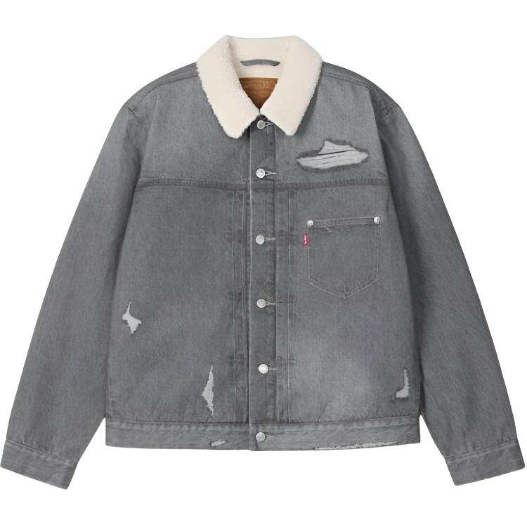 Levis Levis Denim Jackets Men's Gray Lapel Thickened Other