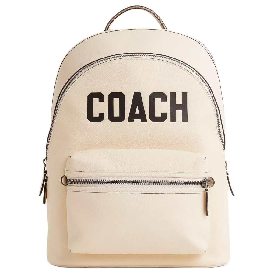 COACH COACH Charter Pebbled Leather Backpack Large Unisex Chalk Yellow