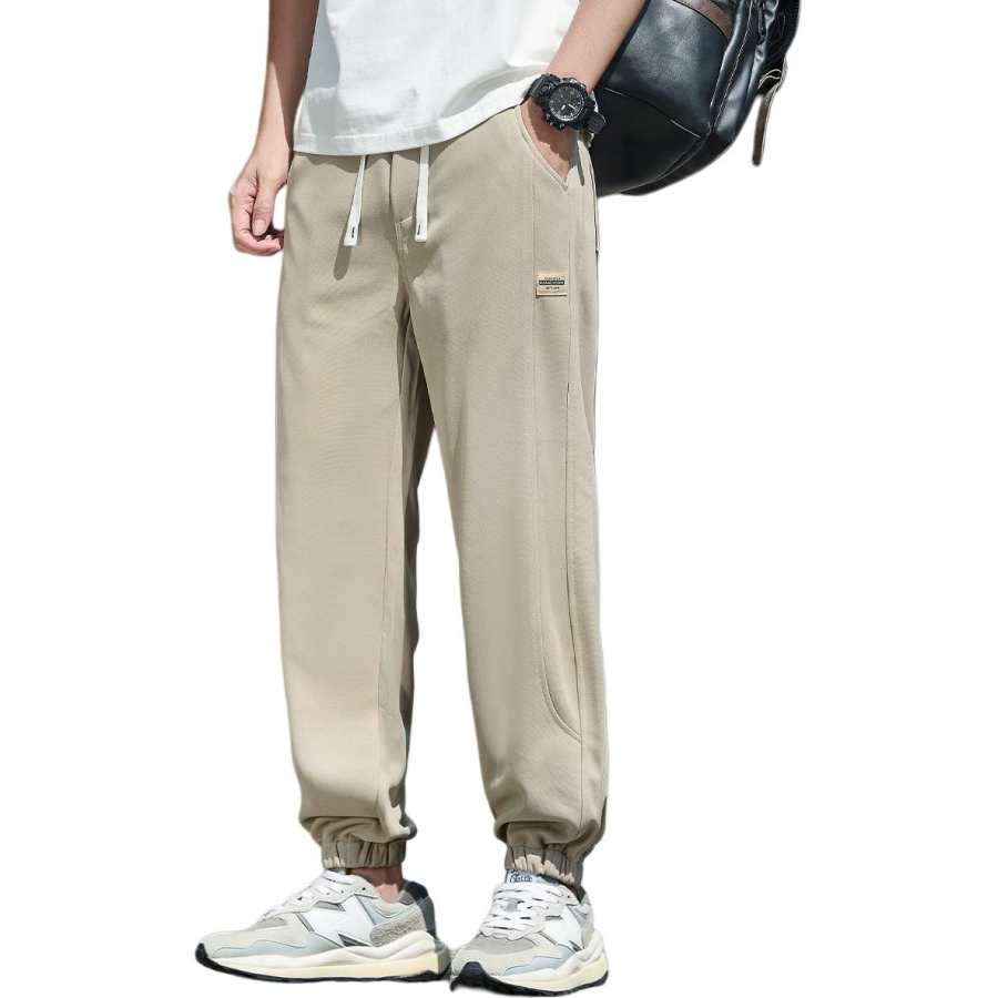 Tonlion Casual Pants Unisex Moderate Cuffed Pants