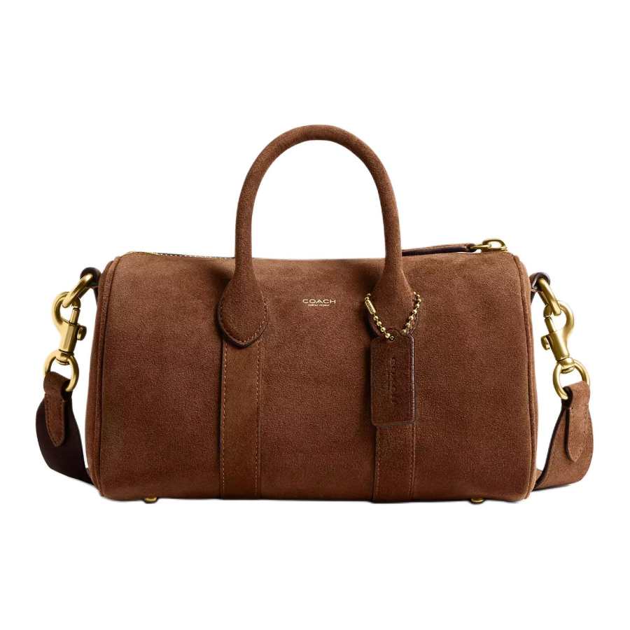 COACH Suede Handbag Medium Women's Brown