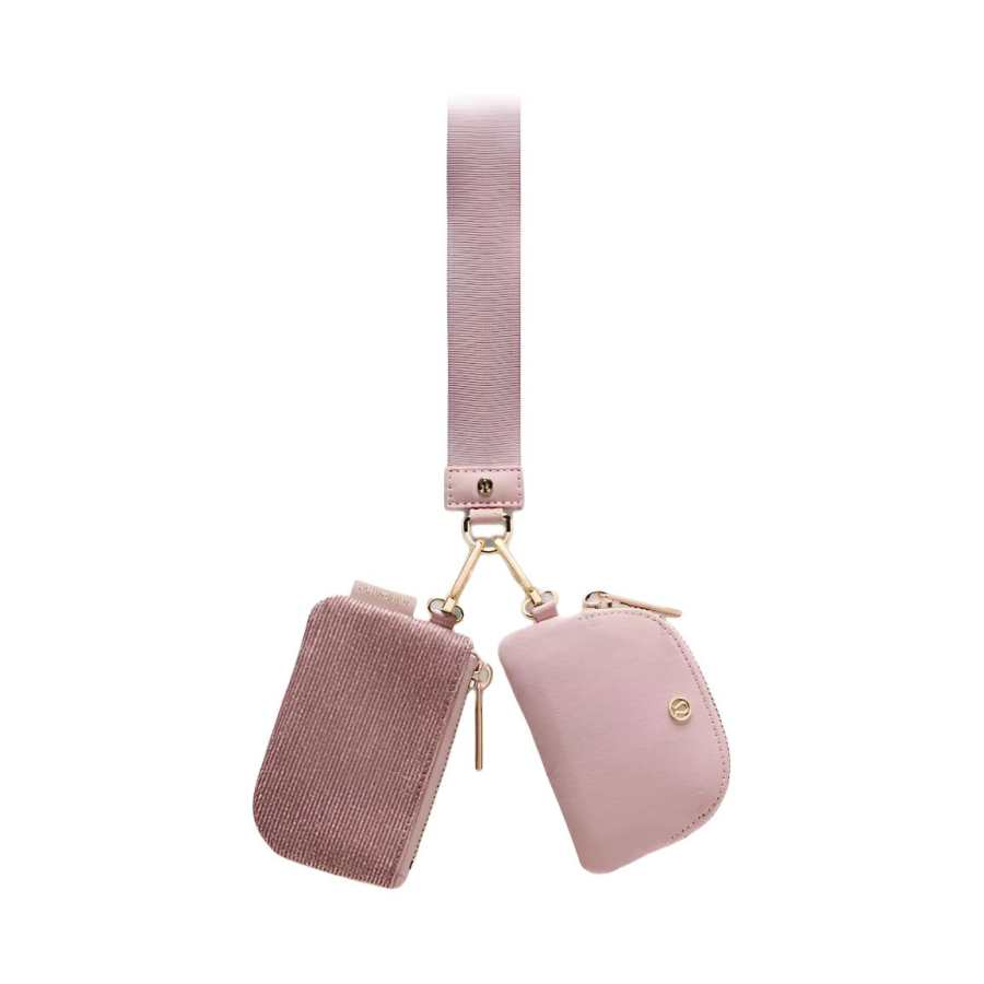 Lululemon Metal Fiber Polyester Coin Purse Women's Pink Champagne & Chinchilla Berry & Gold