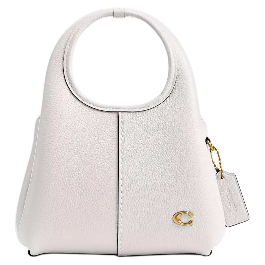 COACH Lana Polished Pebble Leather Handbag Small Women's Chalk White