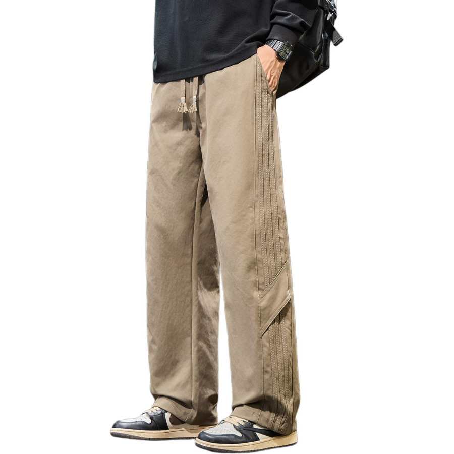 Tonlion Casual Pants Unisex Moderate Straight Fit Pants