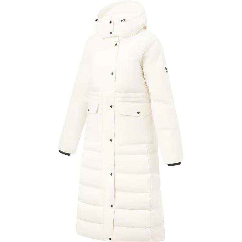 Li-Ning Li Ning Down Jackets Women's Ivory Hooded Thickened