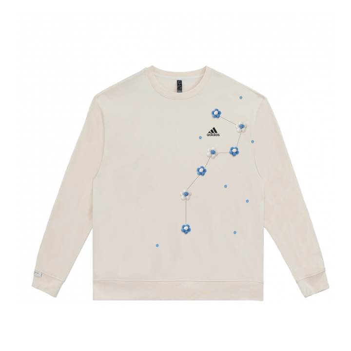 Adidas Adidas LABEL Sweatshirts Unisex White Crew Neck Moderate