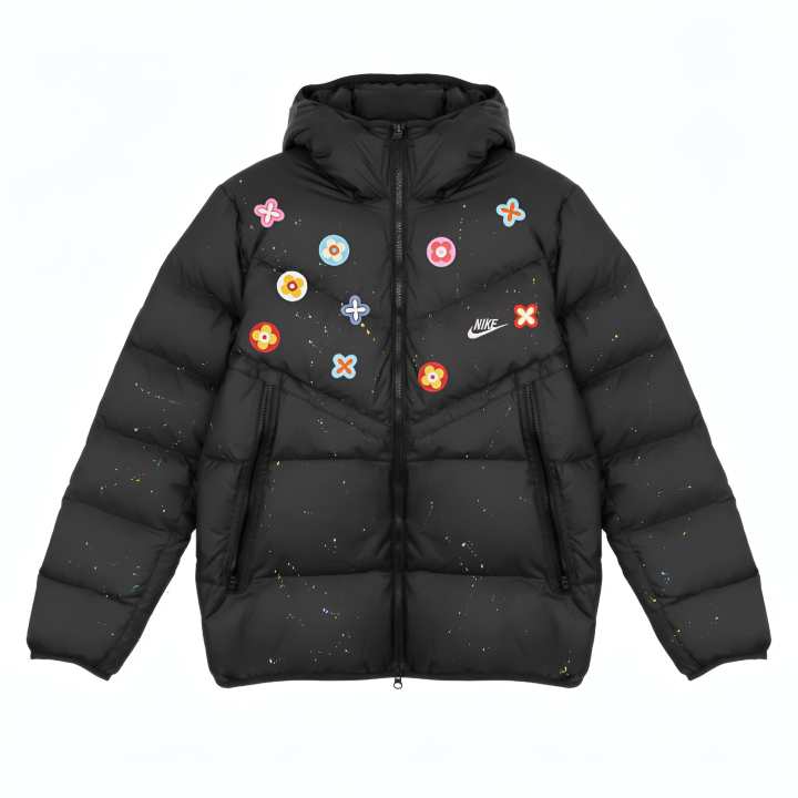 Nike Nike Down Jackets Unisex Black Hooded Moderate Down Jacket
