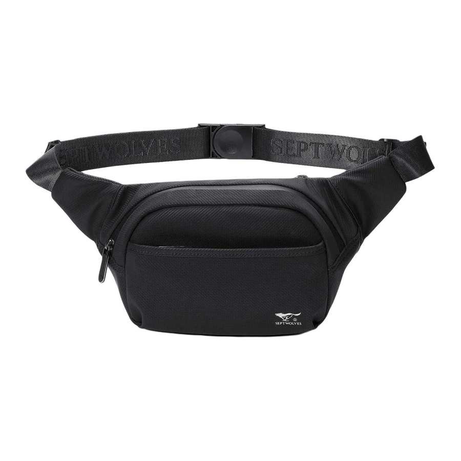 SEPTWOLVES SEPTWOLVES Adjustable Strap Fabric Fanny Pack Medium Men's Black