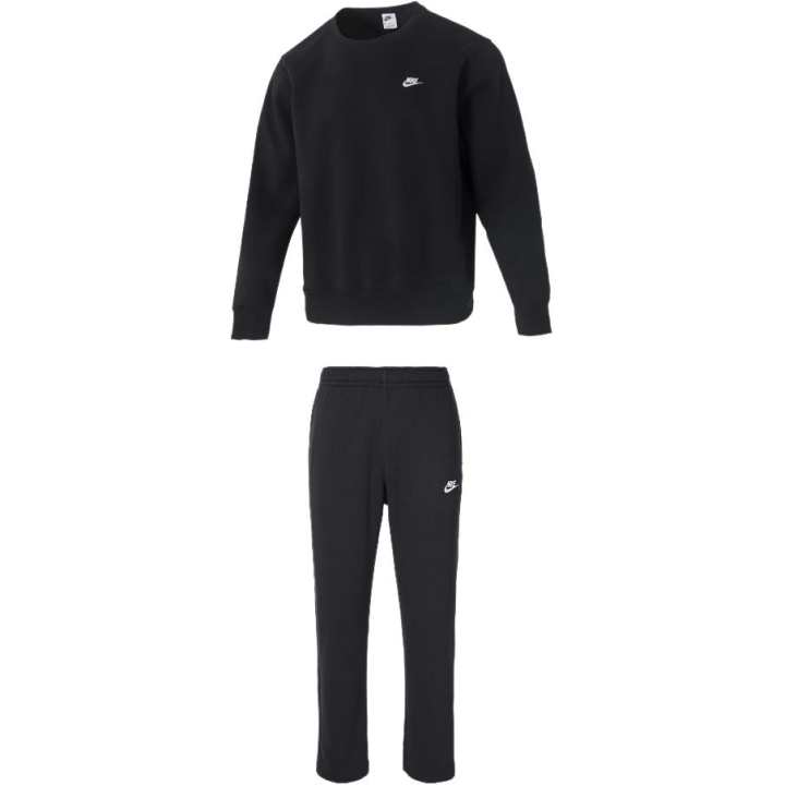 Nike Nike Sweatshirt Sets Men's Clothing Sets Black Top+Black Bottom Crew Neck Moderate