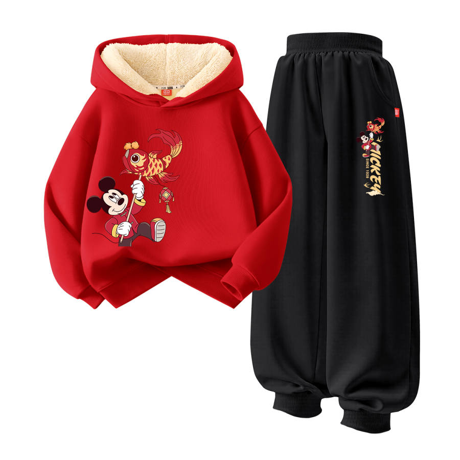 Disney Kids Casual Sportswear Hooded Thickened