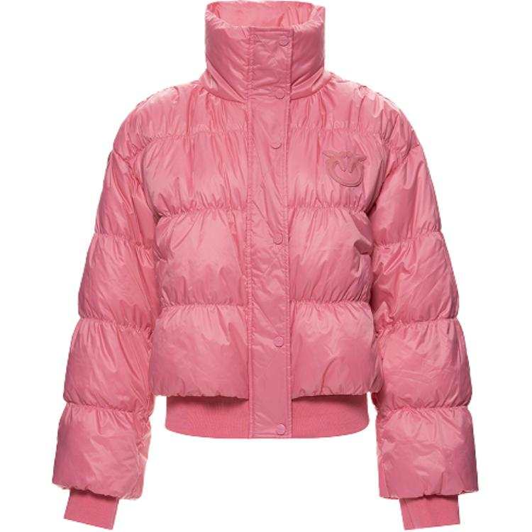 PINKO Down Jackets Women's Rose Red Stand Collar